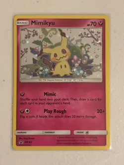 Pokemon Card - TCG: Mimikyu - Sun & Moon Promos - SM163 - Holo - Swirl - NM+ - Image 3