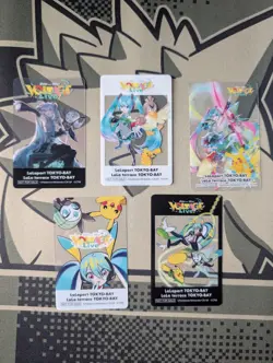 Pokemon feat. Hatsune Miku Project VOLTAGE LIVE Limited Clear Card 5 Set JAPAN - Image 1
