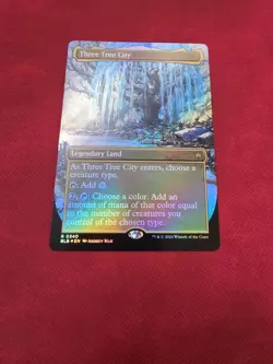 MTG - Three Tree City - Borderless (0340) - Bloomburrow - Foil - Winter - NM - Image 1