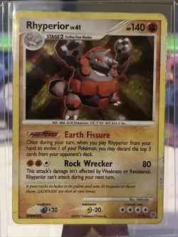 Pokemon TCG Rhyperior 12/130 Diamond and Pearl Holo MP - Image 1