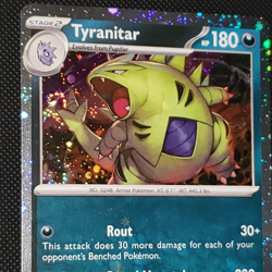 Pokemon TCG - Tyranitar Cosmos Tin Promo with awesome swirl! NM PAL 135 - Image 1