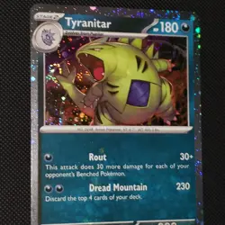 Pokemon TCG - Tyranitar Cosmos Tin Promo with awesome swirl! NM PAL 135 - Image 2
