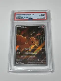 2025 Pokemon MEG En Mega Vulpix 138/132 Illustration Rare #138 PSA 10 Gem Mint - Image 1