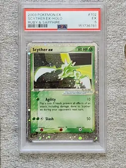scyther ex 102/109 ruby and sapphire holo PSA Grade 5 Pokemon Collect Vintage - Image 3