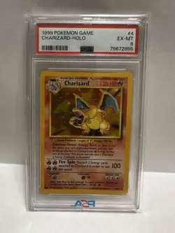 PSA 6 EX/MT 1999 CHARIZARD POKEMON GAME HOLO UNLIMITED BASE SET #4 - Image 1