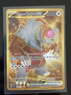 Pokemon Bloodmoon Ursaluna ex Sv06: Twilight Masquerade 222/167 Hyper Rare Holo… - Image 1