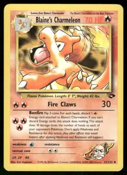 Pokemon Tcg Blaine's Charmeleon #31 Pokemon Gym Challenge MP - Image 1