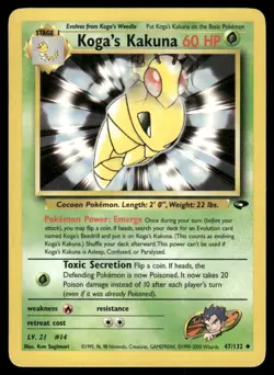 Pokemon Tcg Koga's Kakuna #47 Pokemon Gym Challenge LP - Image 1