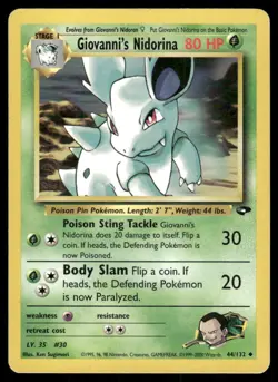 Pokemon Tcg Giovanni's Nidorina #44 Pokemon Gym Challenge MP - Image 1