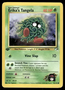 Pokemon Tcg Erika's Tangela [1st Edition] #79 Pokemon Gym Heroes LP - Image 1