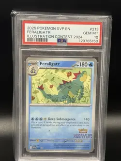 2025 POKEMON SVP ILLUSTRATION CONTEST PROMO #213 FERALIGATR PSA 10 - Image 1