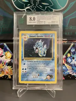 2000 Pokemon Gym Challenge 1st Edition MNT 8 GIOVANNI'S GYARADOS-HOLO #5 PSA - Image 1