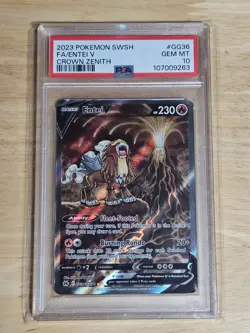 2023 Pokemon SWSH FA/Entei V Crown Zenith GG36 PSA 10 - Image 1