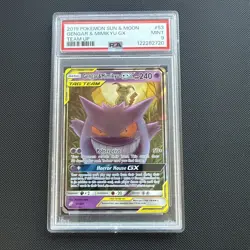 Gengar & Mimikyu GX 53/181 Pokemon Sun & Moon Tag Team Up #53 MINT PSA 9 - Image 1