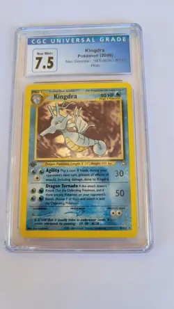 2000 Pokemon Neo Genesis 1ST EDITION Kingdra Holo Rare 8/111 CGC 7.5 - Image 1