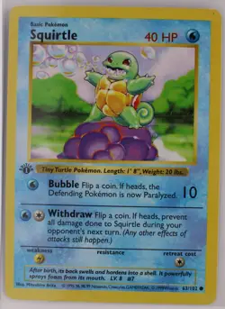Pokemon ~ Base Set 1st Edition Shadowless ~ Squirtle ~ CGC 6.5 ~ EX/NM+ - Image 3
