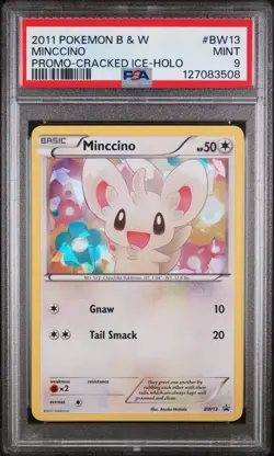 2011 POKEMON B&W PROMO CRACKED ICE-HOLO #BW13 MINCCINO PSA 9 - Image 1