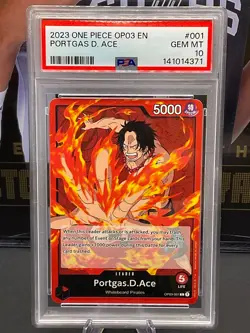 2023 One Piece English OP03-001 Portgas D Ace PSA 10 GEM MINT - Image 1