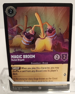 COLD FOIL Lorcana The First Chaper Cold Foil Magic Broom "Bucket Brigade" 47/204 - Image 1