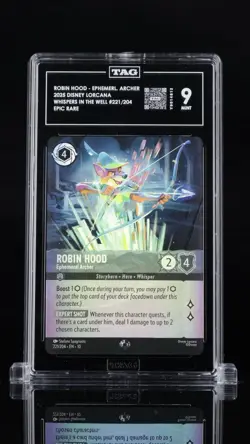 Lorcana TAG 9 Robin Hood Ephemeral Archer Epic 221/204 Whispers in the Well - Image 1