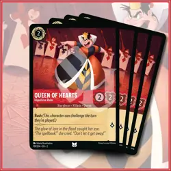 Disney Lorcana TCG: QUEEN OF HEARTS Impulsive x4 Uncommon Rise of the Floodborn - Image 1