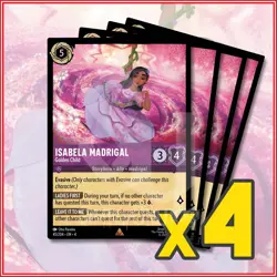 Disney Lorcana TCG: ISABELA MADRIGAL - GOLDEN CHILD x4 Ursula's Return Rare - Image 1