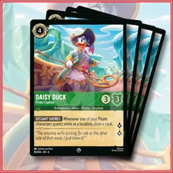 Disney Lorcana Daisy Duck - Pirate Captain 81/204 x4 | Super Rare Azurite Sea - Image 1