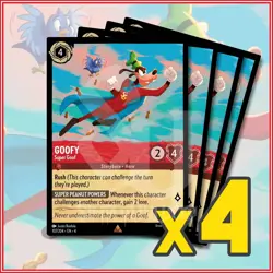 Disney Lorcana TCG: GOOFY - SUPER GOOF x4 Ursula's Return Rare - Image 1