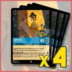 Disney Lorcana: 2024 Chicha Dedicated Mother 146/204 x4 | Rare - Image 1