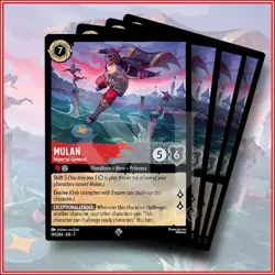 Disney Lorcana: Mulan Imperial General 141/204 Super Rare x4 Archazia's Island - Image 1