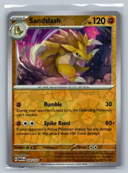 Sandslash SV: Scarlet & Violet 151 #028/165 Uncommon Reverse Holo Pokemon Card - Image 1