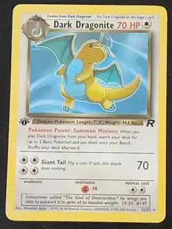 Pokemon Dark Dragonite 22/82 Team Rocket Rare 1st Edition Regular Card English - Image 1