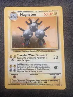 Magneton 9/102 Holo Rare Pokemon Card Lightly Played - Image 1