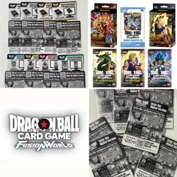 126 Dragon Ball Fusion World NEW Digital Code Card Lot SB02 FB07 FB08 FB09 FS11 - Image 1