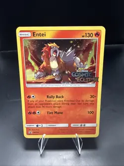 Pokemon Entei Black Star Movie Pre-release Promo Cosmic Eclipse SM219 2019 - Image 2