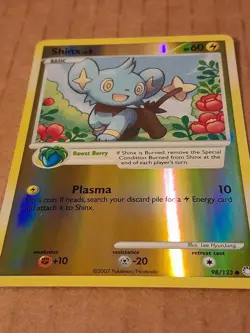 Pokemon Shinx 98/123 D&P Mysterious Treasures Reverse Holo LP See Pictures - Image 3