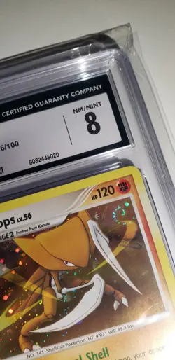 Pokemon TCG DP Majestic Dawn Kabutops 6/100 Cosmos Holo w/ Swirl CGC 8 NM/Mint - Image 4