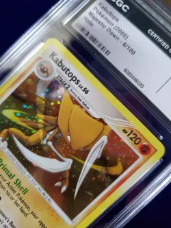 Pokemon TCG DP Majestic Dawn Kabutops 6/100 Cosmos Holo w/ Swirl CGC 8 NM/Mint - Image 5