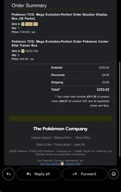 Pokemon Perfect Order Pokemon Center ETB x2 + Booster Box x1 - Image 1