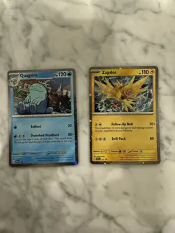 Pokemon ZAPDOS SVP 157 & Quagsire SVP156 - Surging Sparks HOLO PROMO - MINT - Image 1