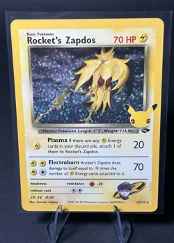 Pokemon TCG Rockets Zapdos Holo Classic Collection 15/132 Celebrations 25th - Image 1