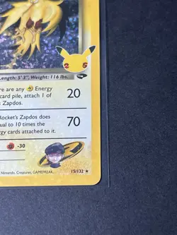 Pokemon TCG Rockets Zapdos Holo Classic Collection 15/132 Celebrations 25th - Image 5