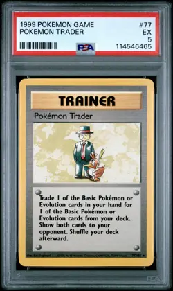 1999 POKEMON GAME #77 POKEMON TRADER PSA EX 5 - Image 1