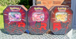 POKEMON TCG SCARLET & VIOLET DESTINED RIVALS TEAM ROCKET TINS ART SET X3 *SEALED - Image 4