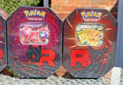 POKEMON TCG SCARLET & VIOLET DESTINED RIVALS TEAM ROCKET TINS ART SET X3 *SEALED - Image 5
