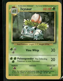 ✰ IVYSAUR 30/102 UNCOMMON BASE SET UNLIMITED POKEMON ✰ LP - Image 2