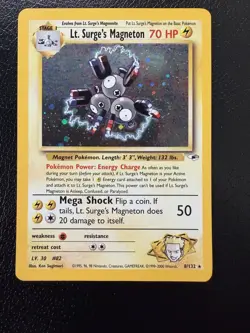 Lt. Surge's Magneton 8/132 Holo Gym Heroes Pokemon WotC Vintage With Swirl🌀 LP - Image 1