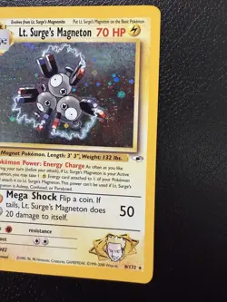 Lt. Surge's Magneton 8/132 Holo Gym Heroes Pokemon WotC Vintage With Swirl🌀 LP - Image 3
