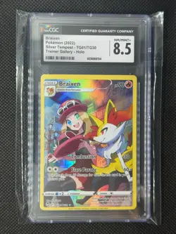 2022 Pokemon English Silver Tempest Braixen TG01/TG30 Trainer Gallery CGC 8.5 NM - Image 1