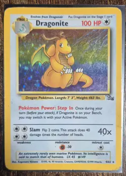 Dragonite 4/62 Fossil Holo Rare Pokemon Card Pokemon TCG - MP - Image 2